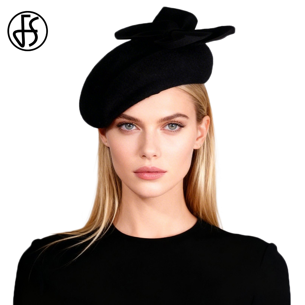 Fedora Hat Wool - FS Fashion Wool Cocktail Party Fascinator