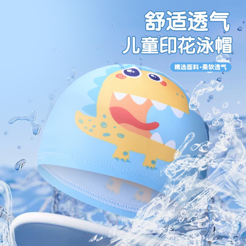 Cute Dinosaur Print Kids Swim  – Swim Hat Silicone recenzja i cena