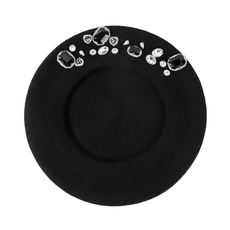 Stunning Rhinestone Wool Beret – Beret French Wool recenzja i cena