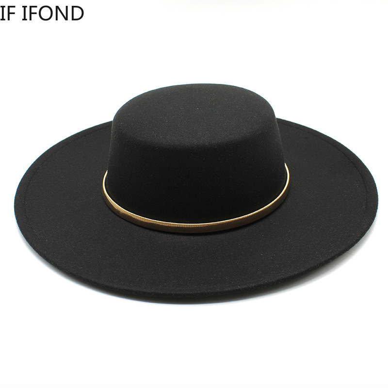 Black Big Wide Brim Church Der – Fedora Hat Wool recenzja i cena