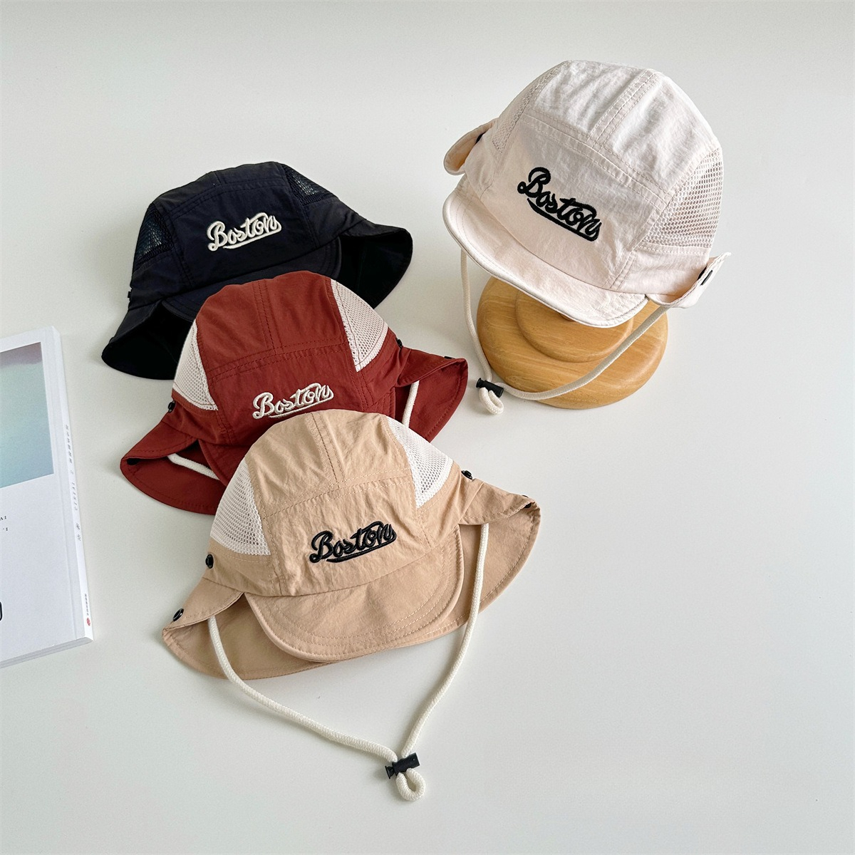 Letter Embroidered Baby Sun Ha – Bucket Hat Cotton recenzja i cena
