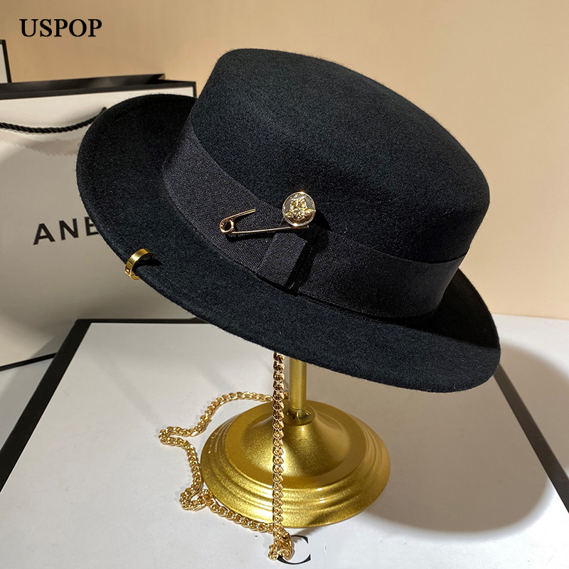 USPOP New Winter Hats Women Bl – Fedora Hat Wool recenzja i cena
