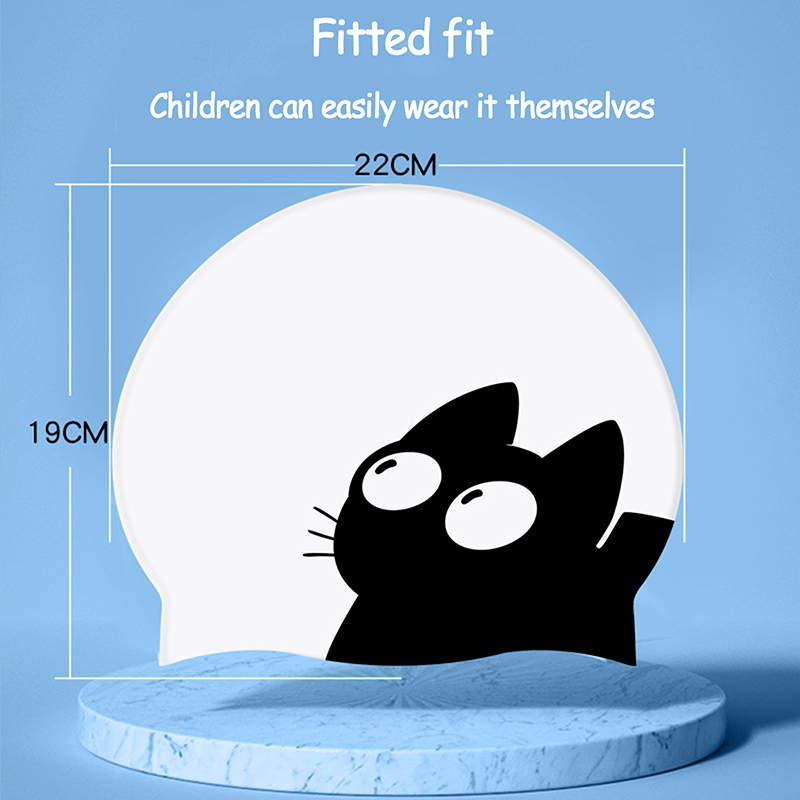 Cute Cat Swimming Cap For Long – Swim Hat Silicone recenzja i cena