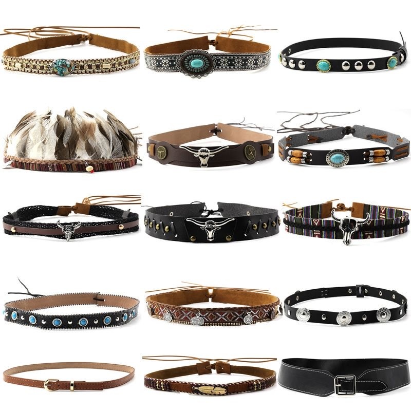 Retro Ethnic Style Belt, Headb – Cowboy Hat Straw recenzja i cena