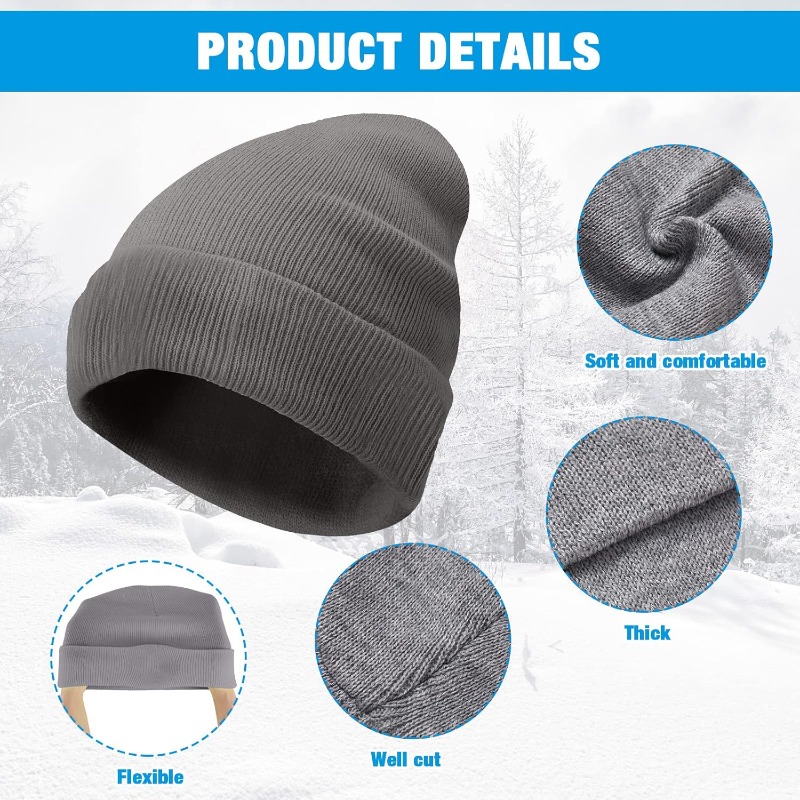 1pc Winter Warm Thick Beanie H – Beanie Cuffed Knit recenzja i cena