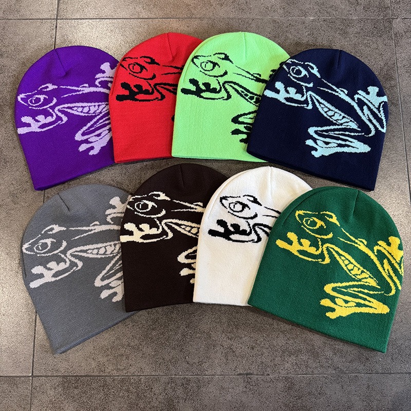 Tree Frog Print Beanie Men Wom – Beanie Cuffed Knit recenzja i cena