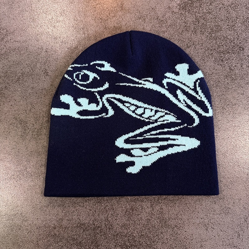 Tree Frog Print Beanie Men Wom – Beanie Cuffed Knit recenzja i cena