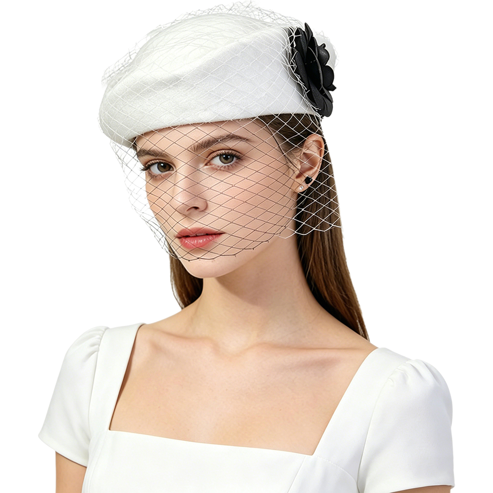Vintage Artificial Flower Brid – Beret French Wool recenzja i cena