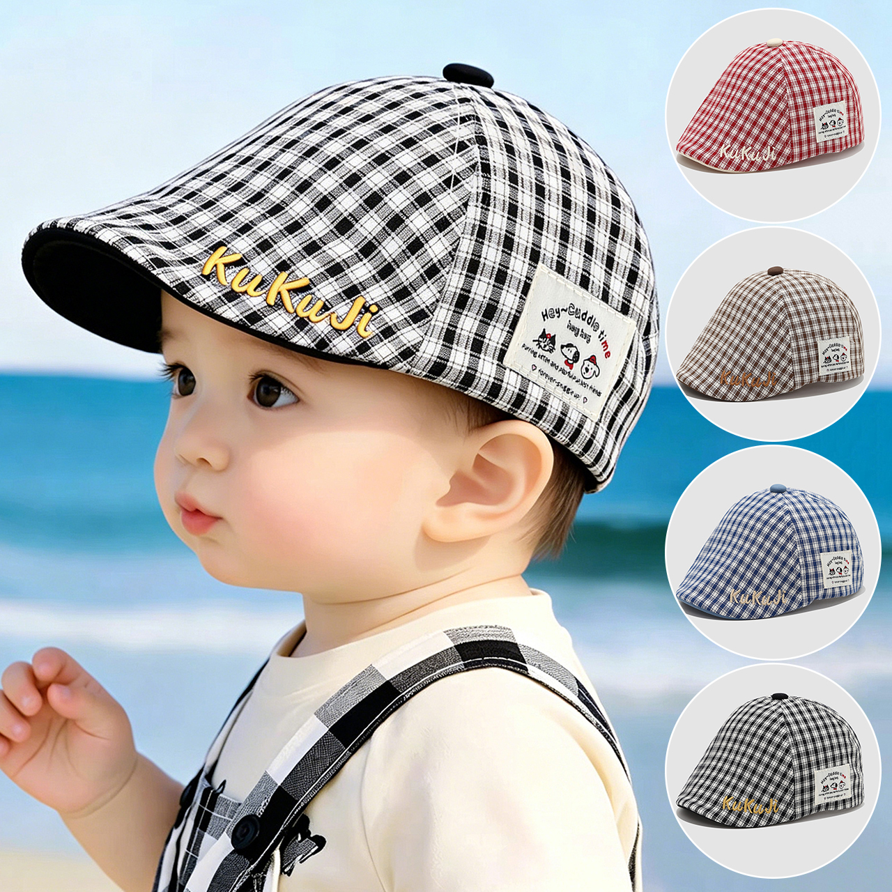 Fashion Children Checkered Ber – Visor Sun Hat recenzja i cena