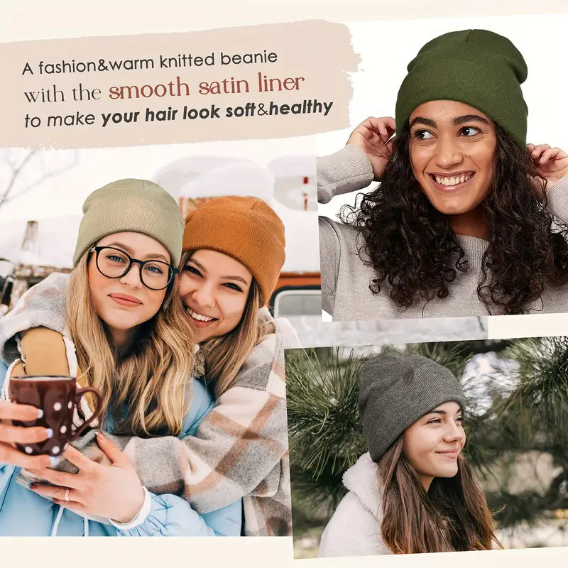 Unisex Satin Lined Anti Static – Beanie Cuffed Knit recenzja i cena