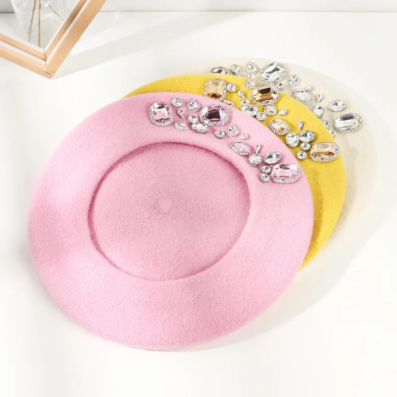 French Beret Thick Rhinestone  – Beret French Wool recenzja i cena