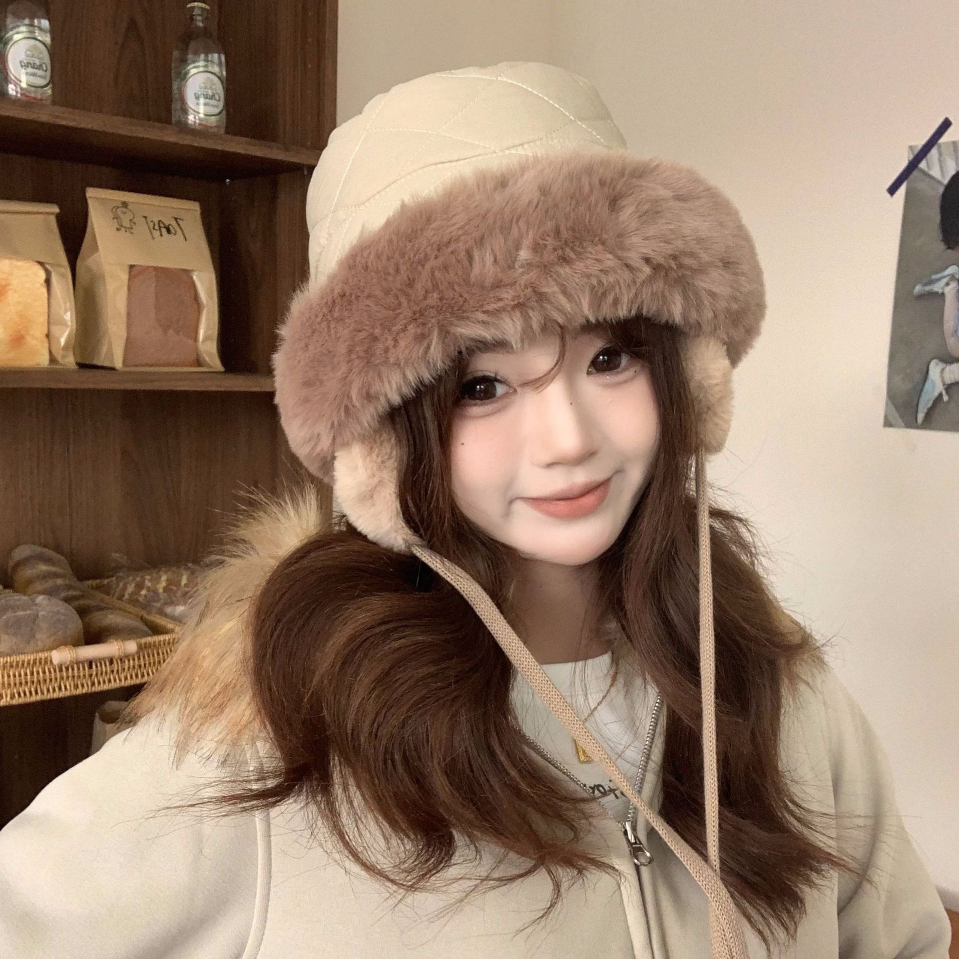 Women's Winter Quilted Faux Fu – Trapper Hat Ear Flap recenzja i cena
