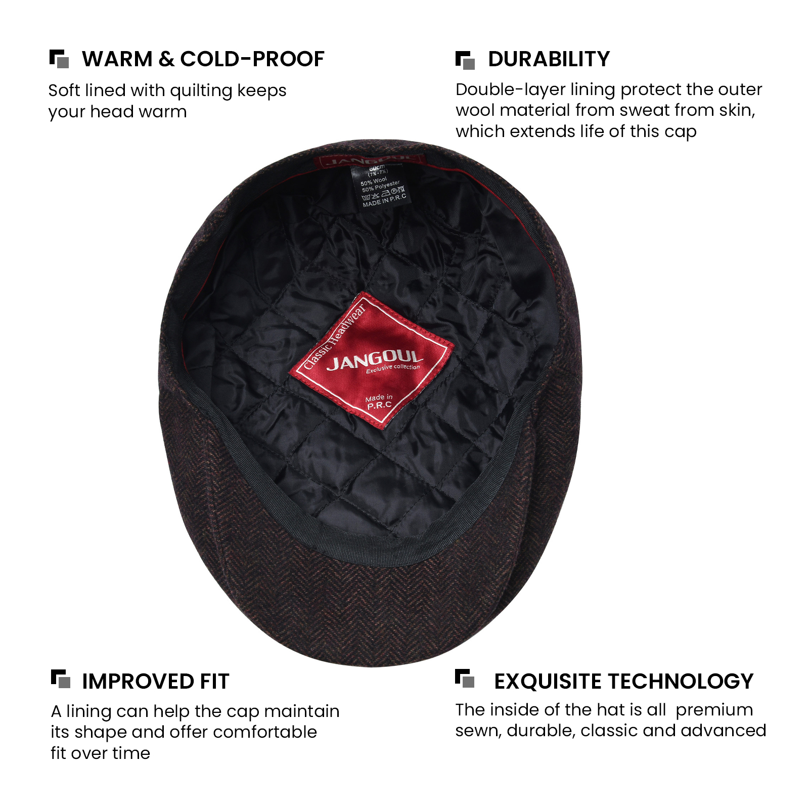 JANGOUL Herringbone Flat Ivy N – Newsboy Cap Ivy recenzja i cena