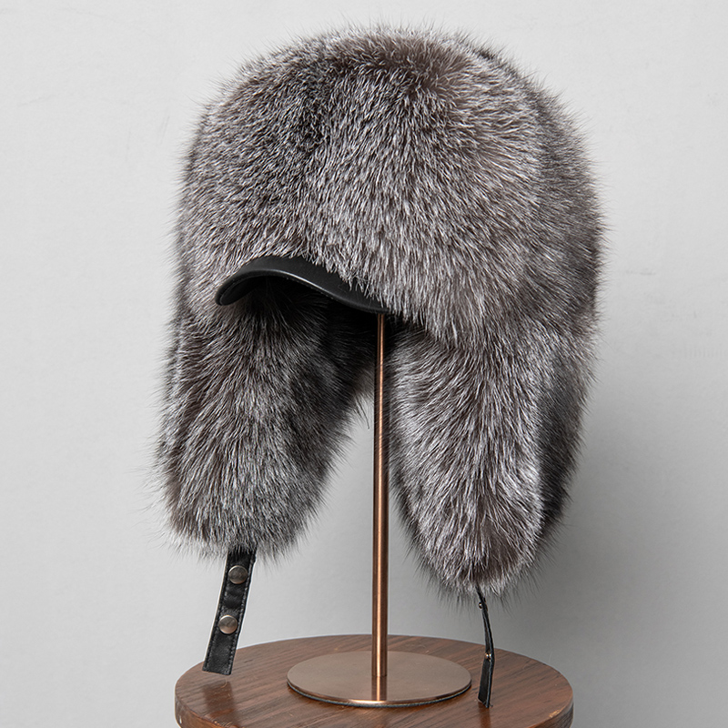 100% Real Fox Fur Hats Women's – Trapper Hat Ear Flap recenzja i cena