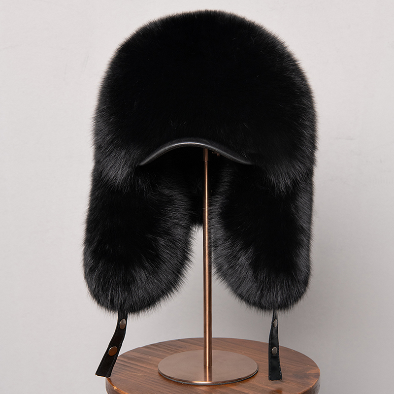 100% Real Fox Fur Hats Women's – Trapper Hat Ear Flap recenzja i cena