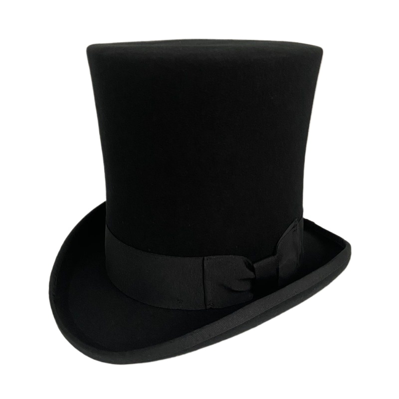 Black Wool Felt Top Hat Men's  – Fedora Hat Wool recenzja i cena
