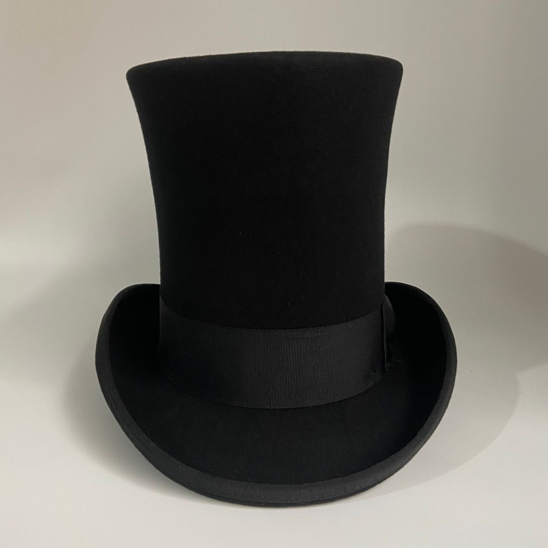 Black Wool Felt Top Hat Men's  – Fedora Hat Wool recenzja i cena