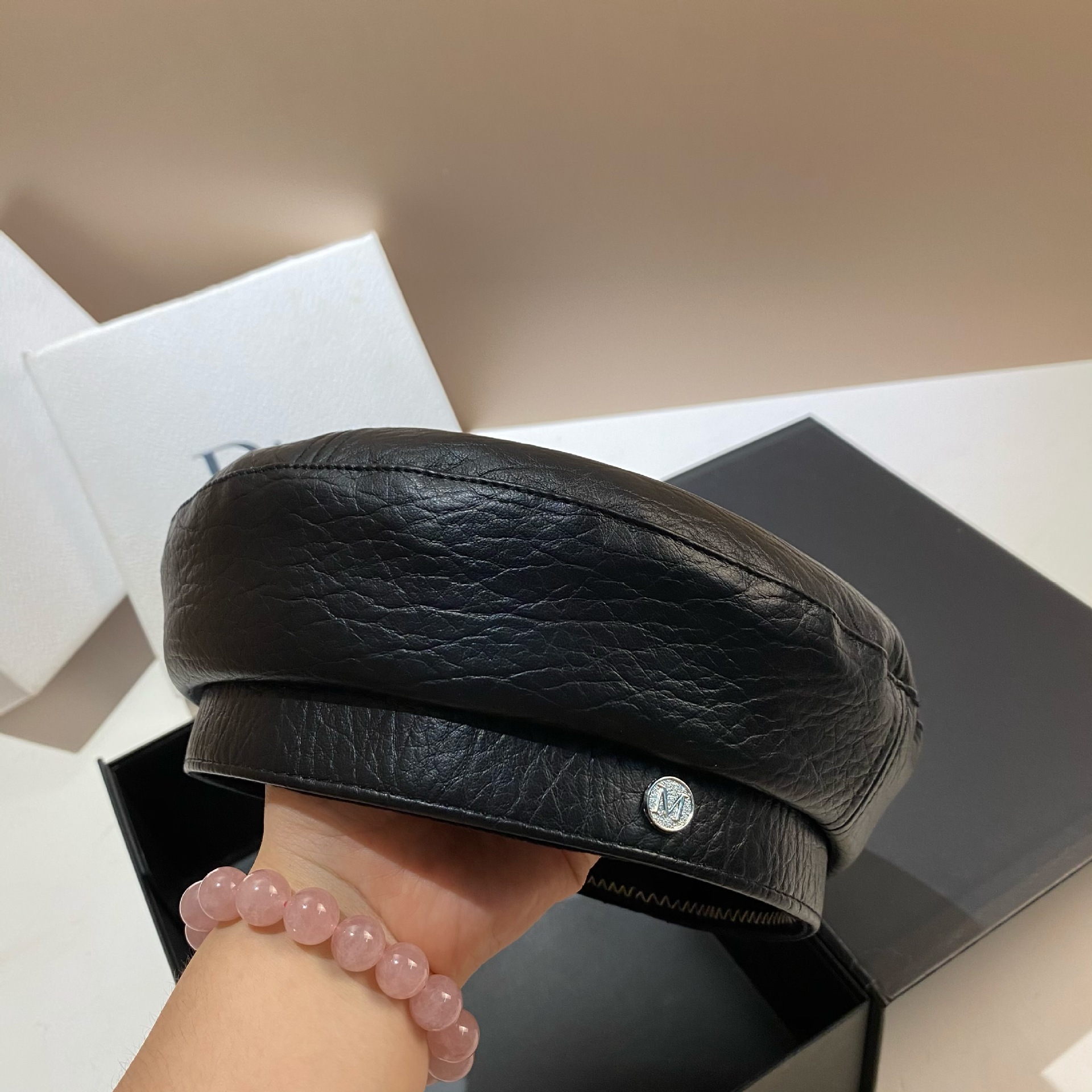 PU Leather Beret Caps Women Fa – Snapback Hat Flat recenzja i cena