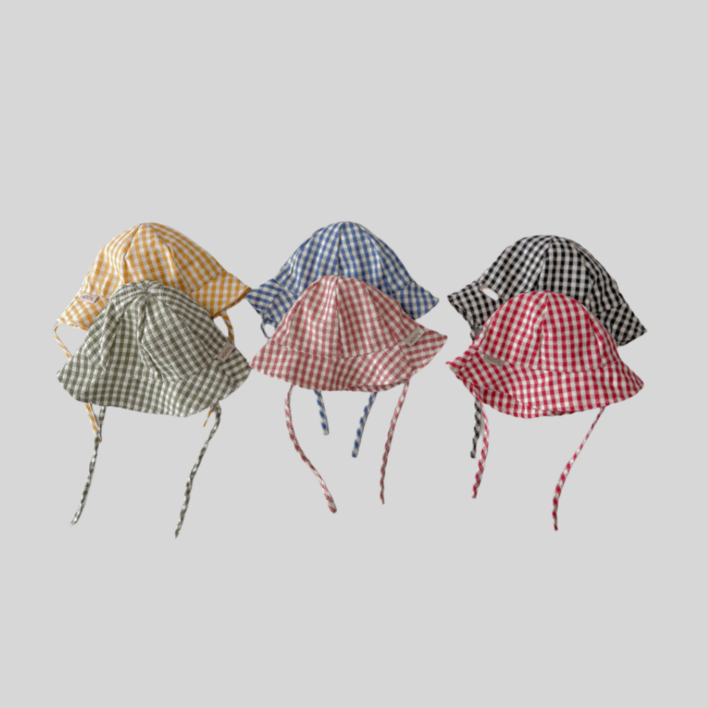 Ins Style Plaid Baby Bucket Ha – Sun Hat Wide Brim recenzja i cena